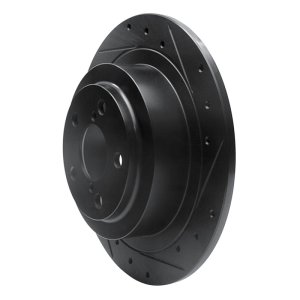 Subaru BAJA Brake Rotor (1) - Rear Right - R1 Concepts - Drilled & Slotted - Black - `00-`06